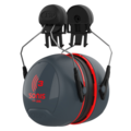 JSP  Sonis® 3 gehoorkap met helmbevestiging (36 dB), donkergrijs/rood