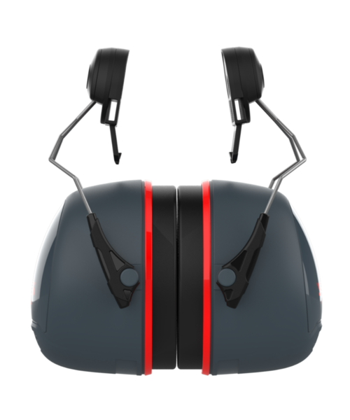 JSP  Casque antibruit Sonis® 3 avec fixation pour casque (36 dB), gris foncé/rouge