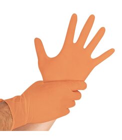 Gants en nitrile SAFE LIGHT sans poudre orange