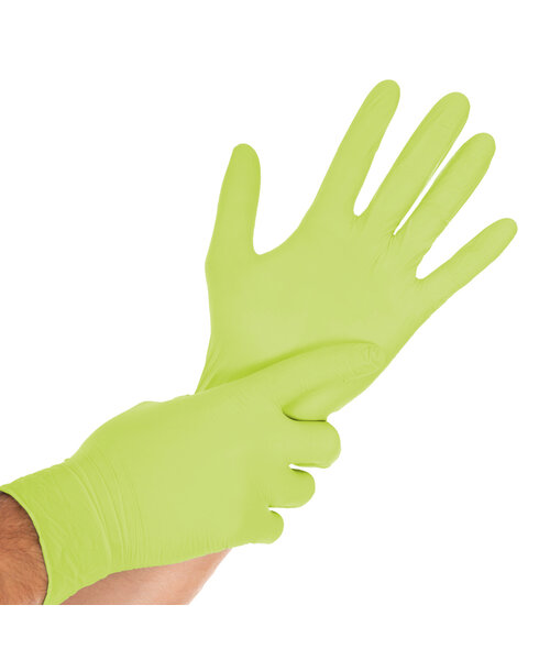 HygoStar Gants en nitrile SAFE LIGHT sans poudre, couleur verte