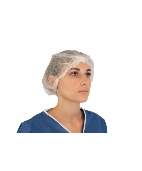 Medicom Clip Cap PP, 50 cm, 12 g/m², double élastique, sachet en polyéthylène de 1 000 pièces