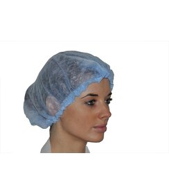 Filet à cheveux PP « Safewear Vitals » sans latex - 10 g/m², 48 cm, en sachet plastique de 1 800 pièces, bleu