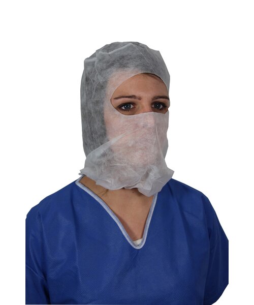 Medicom Cagoule de protection de type casque en polypropylène avec ouverture étroite