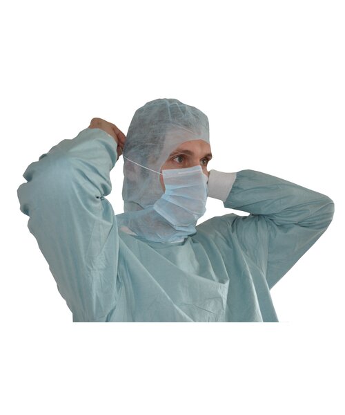Medicom Cagoule de protection de type casque en polypropylène avec masque buccal intégré