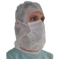 Medicom Cagoule de protection de type casque en polypropylène avec masque buccal intégré