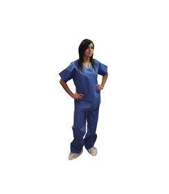 Pantalon et tunique PP SMS 45 g/m² bleu foncé