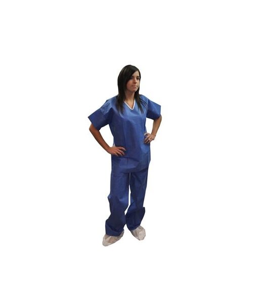 Medicom Pantalon et tunique PP SMS 45 g/m² bleu foncé