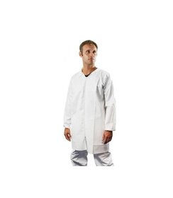 Tablier hygiénique en PP/PE 65 g/m² avec fermeture à glissière