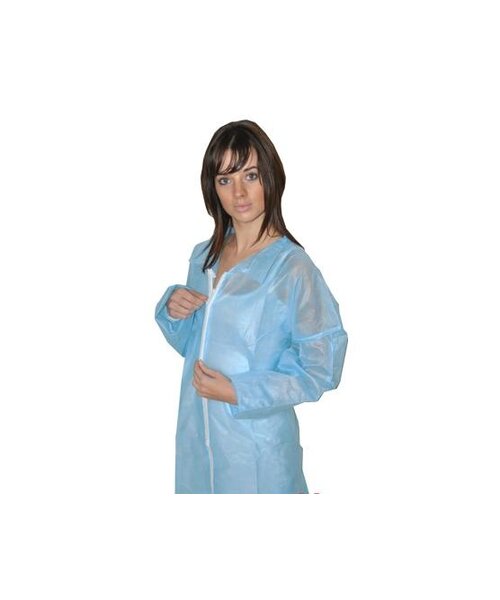 Medicom Veste visiteur PP avec fermeture éclair 40 g bleu clair