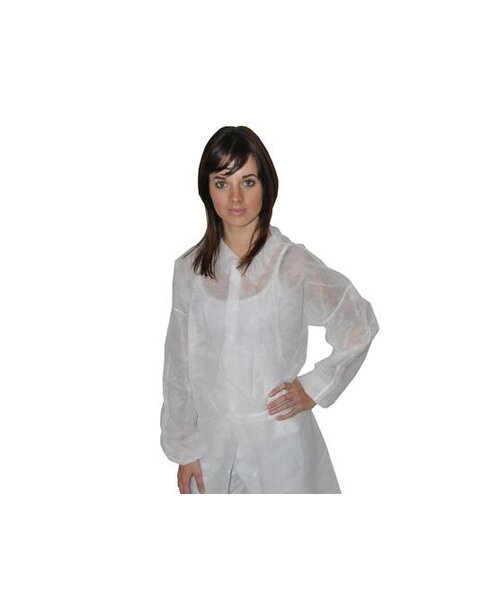 Medicom Veste visiteur avec col et boutons-pression en polypropylène, 40 g