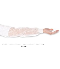 Manchettes avec poignets SMS - 45 x 20 cm - blanc