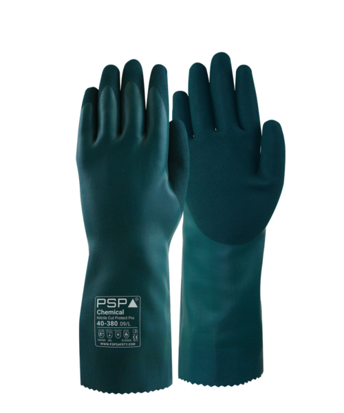 PSP Gants de travail PSP 40-380 « Chemical Nitrile Cut Protect Pro »