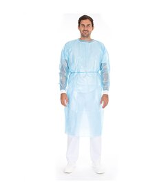 Onderzoek schort /gown  PP/PE coating  120 x 145 cm  blauw L