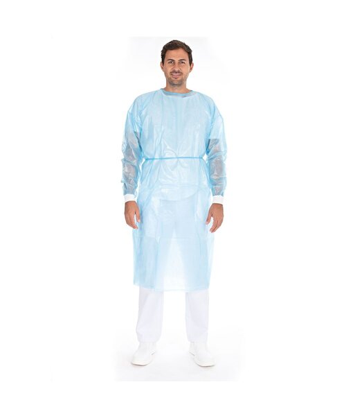 HygoStar Blouse de laboratoire / blouse PP/PE enduite 120 x 145 cm, bleue, taille L