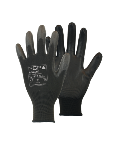 PSP 10-610 Gant polyvalent en PU noir, noir