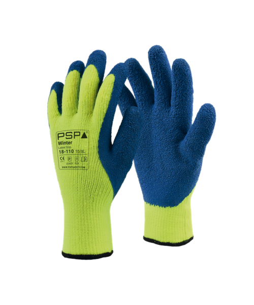 PSP 18-110 Gants de travail hivernaux en latex antidérapants haute visibilité