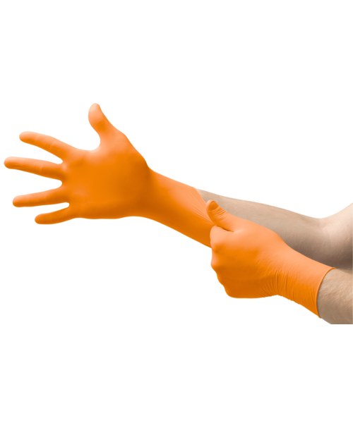 Ansell microflex 93-856 gant nitrile haute visibilité orange