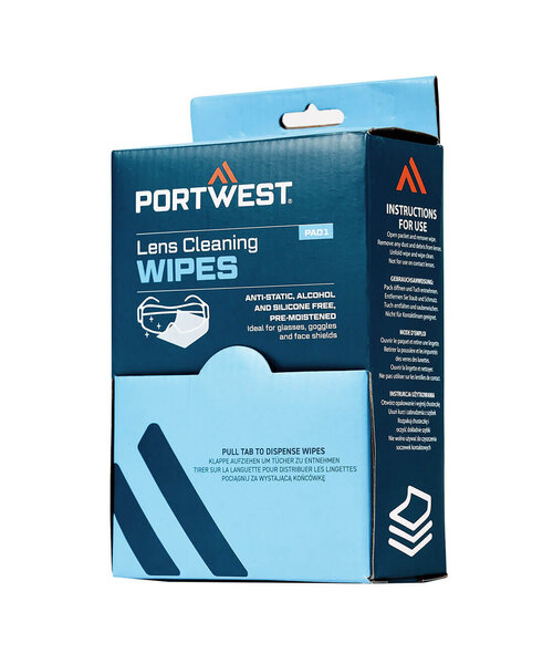 Portwest Lingettes nettoyantes pour lunettes / boîte de 100 pièces