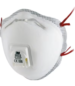 3M™ Stofmasker (8833) FFP3 met ventiel