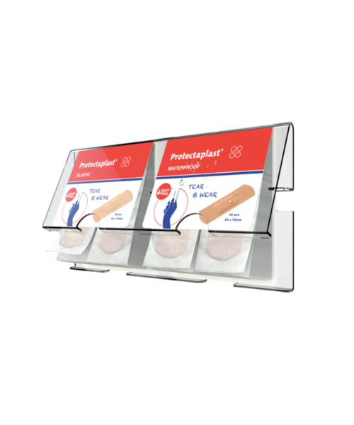 Protectaplast Distributeur Protectaplast tear & wear (imperméable + élastique) - 40 x 25 x 72 mm + 36 x 25 x 72 mm