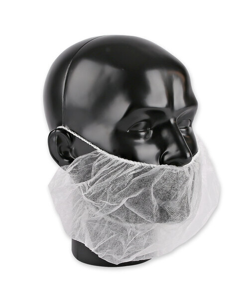Care & Serve Masque à barbe PP non tissé avec 2 élastiques pour les oreilles - blanc