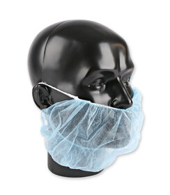 Masque à barbe PP non tissé avec deux élastiques pour les oreilles - bleu