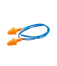 Bouchons d'oreille orange avec cordon bleu, 30 dB