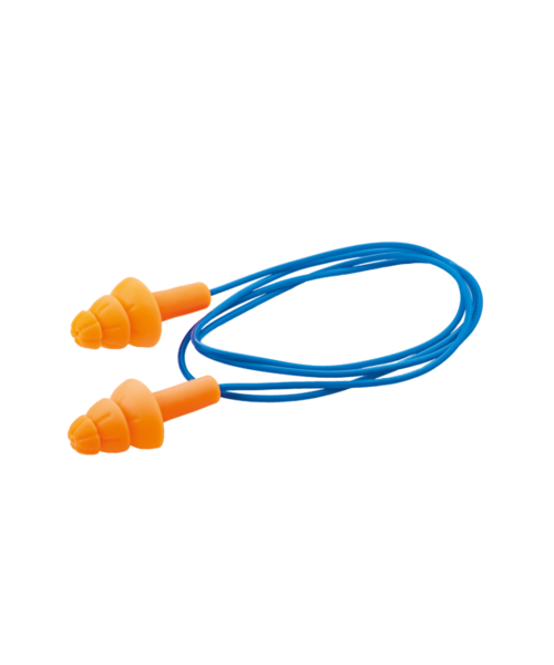 Skytec  Bouchons d'oreille orange avec cordon bleu, 30 dB