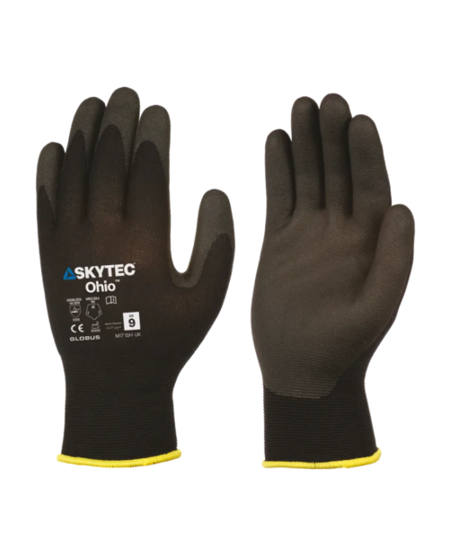 Skytec  Gants Ohio, nylon noir 13 g, revêtement PVC-HPT sur la paume