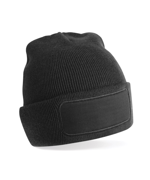 Beechfield Bonnet Beechfield B445 avec patch, coton/noir