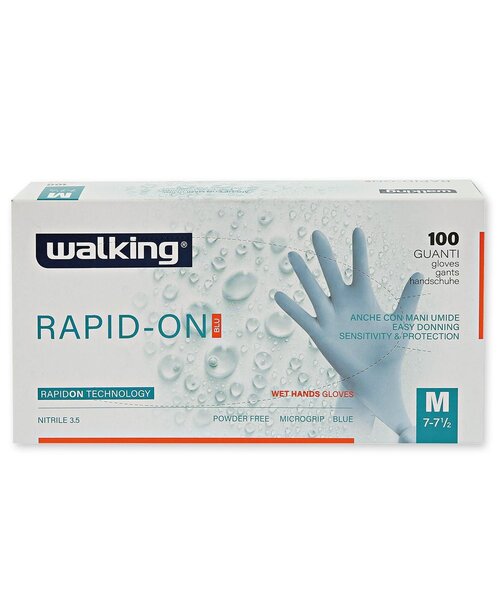 Walking  Gants en nitrile Rapid-On sans poudre, bleus