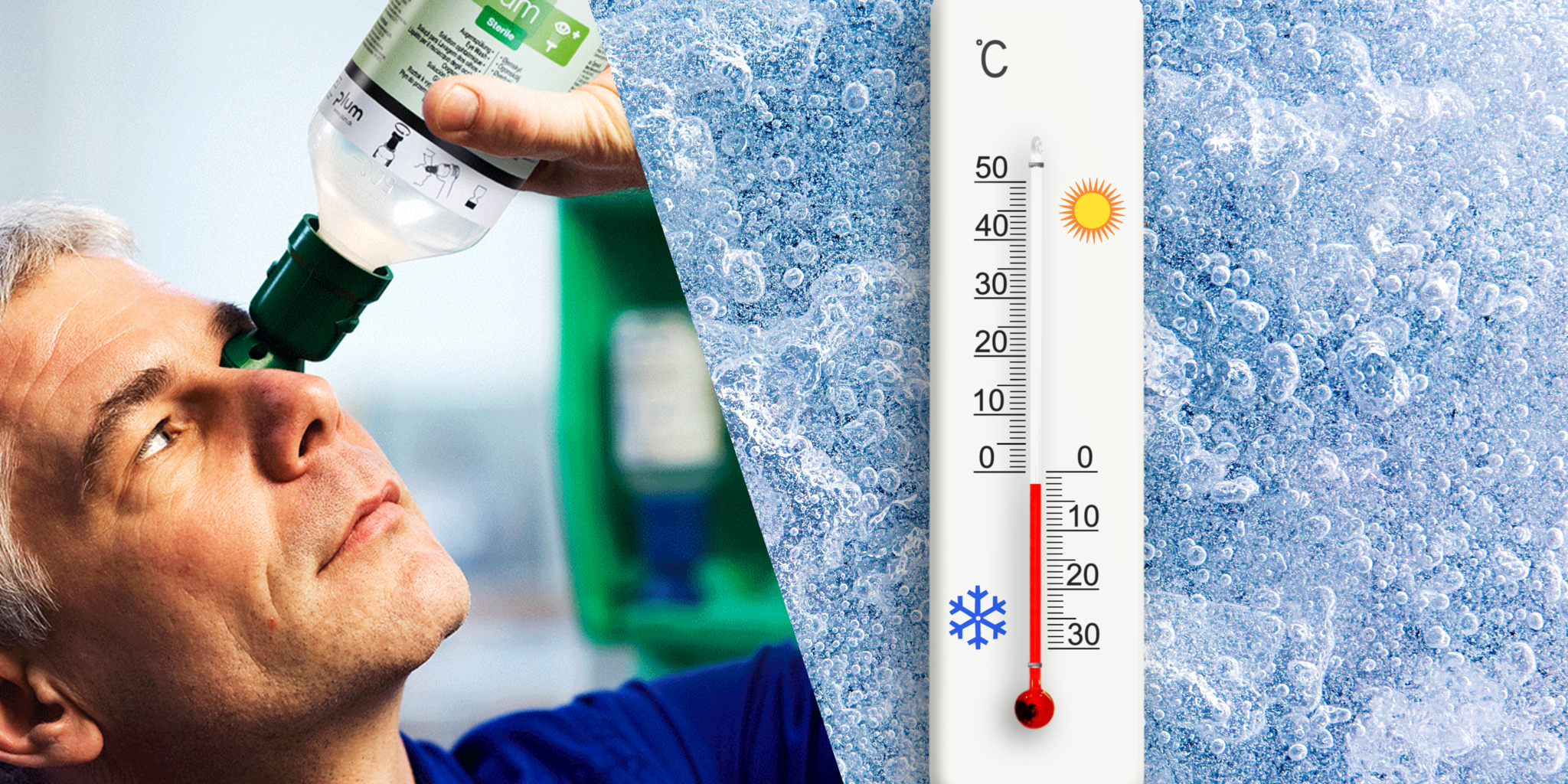 Froid dehors, chaleur dedans – Comment préparer votre solution de rinçage oculaire pour une utilisation immédiate !