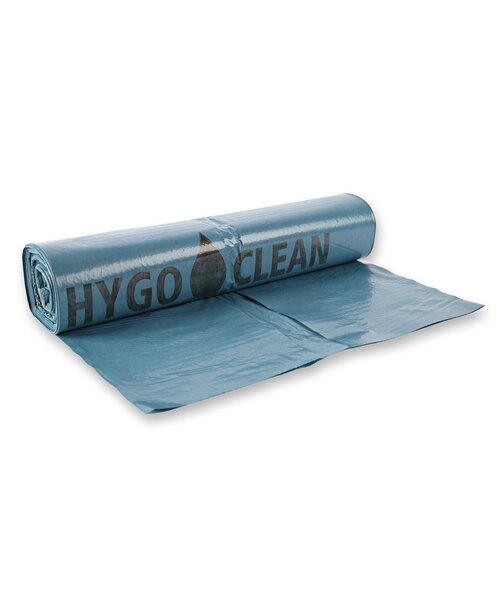 Hygo Clean Sac poubelle en rouleau, LDPE, bleu, 70 x 110 cm, 120 L (40 my)