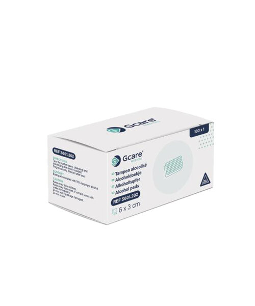 Evocare  Lingettes alcoolisées à 70 % d'alcool (3 x 6 cm) - boîte de 100 pièces