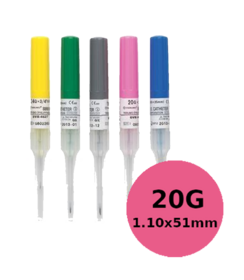 TERUMO Surflo catheters 20G x 1.1 (51mm), roze