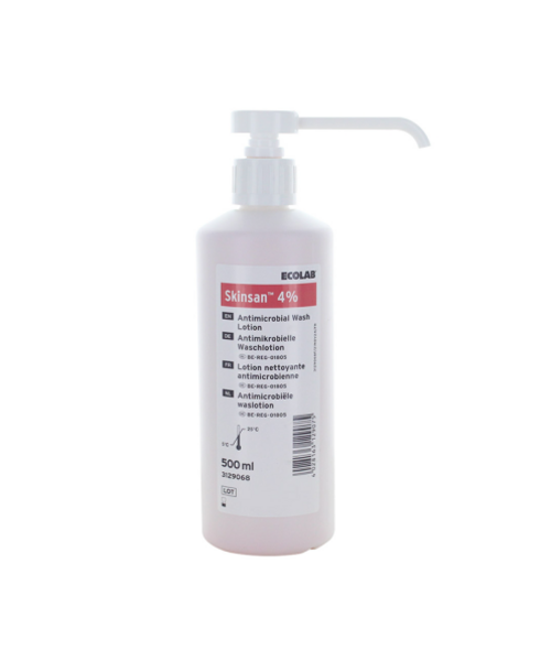 Anios  Skinsan, lotion de lavage antimicrobienne à 4 %, 500 ml, avec pompe à vis