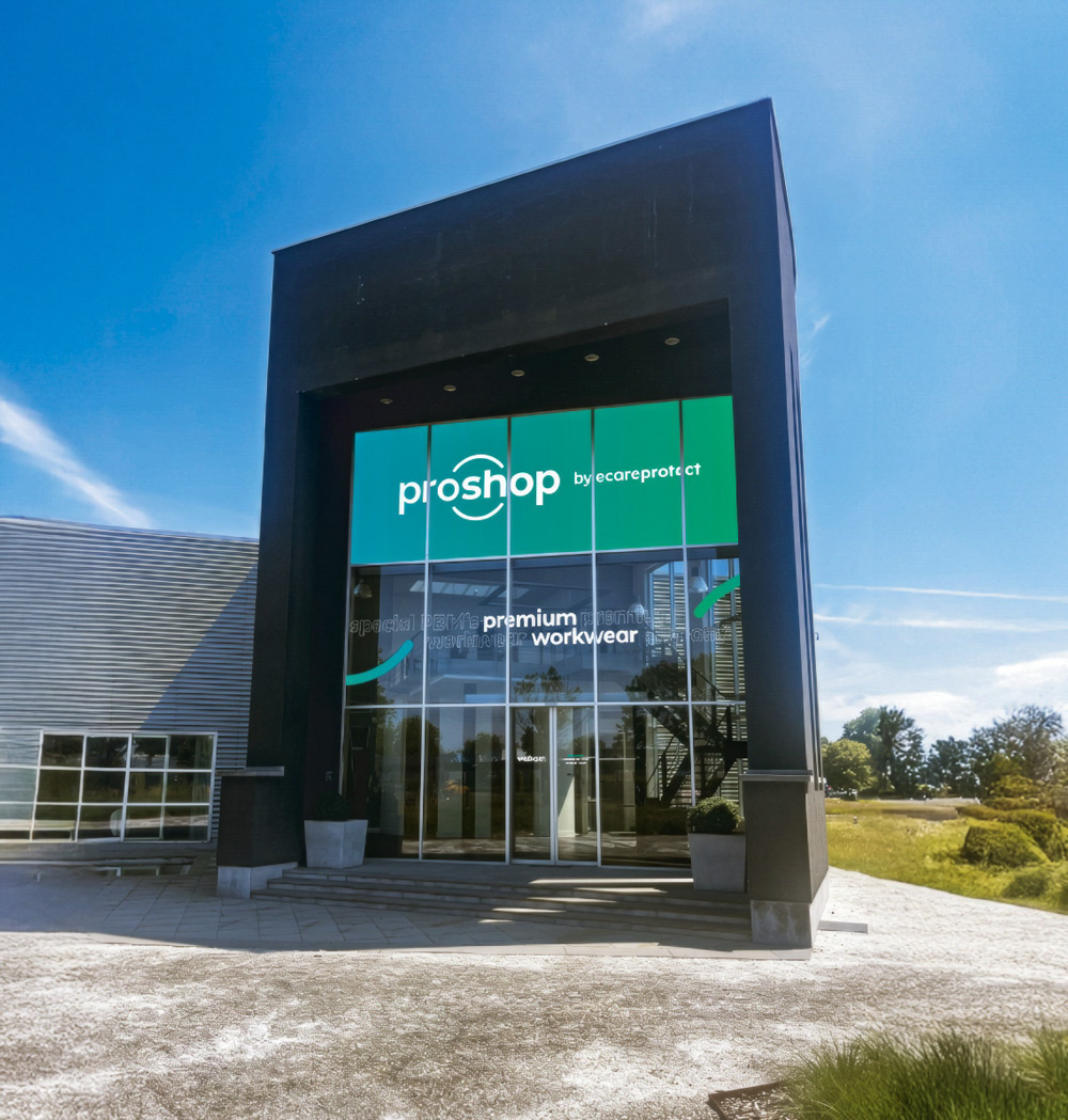 Gevelvisualisatie van onze nieuwe ProShop in Izegem