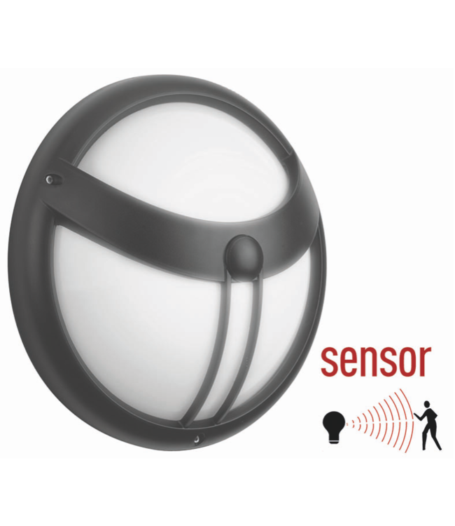Franssen  Sensor. gevel. zwart. E27. incl beweging sensor