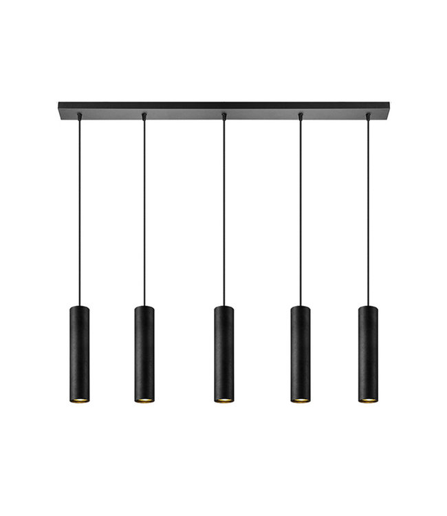 LABEL51 Hanglamp Ferroli | 5-lichts | zwart metaal | 80x10x120 cm