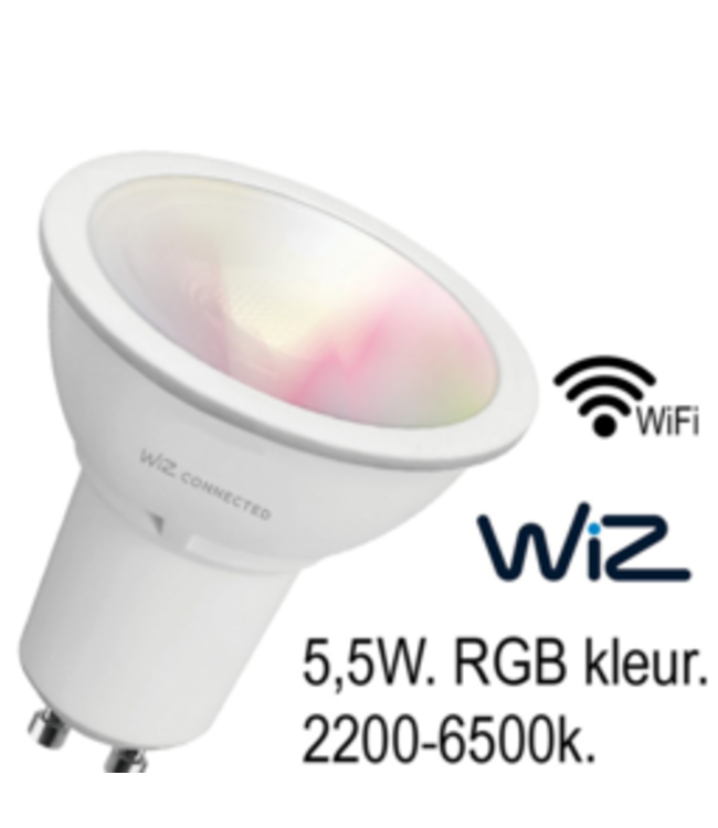 Wiz WIZ LED GU10 5,5w RGB kleur 2200-6500k 350lm