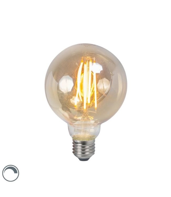 LUEDD LED Lamp Dimbaar Filament G95 | Smoke Glas | E27 | 5w | 2200k