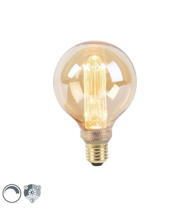 LUEDD LED lamp Filament Amber G95 | 3-staps dimbaar | E27 | 5w | 1800k