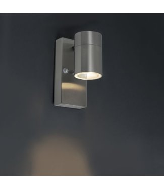 QAZQA Buitenwandlamp Solo | RVS | Donker-Licht Sensor