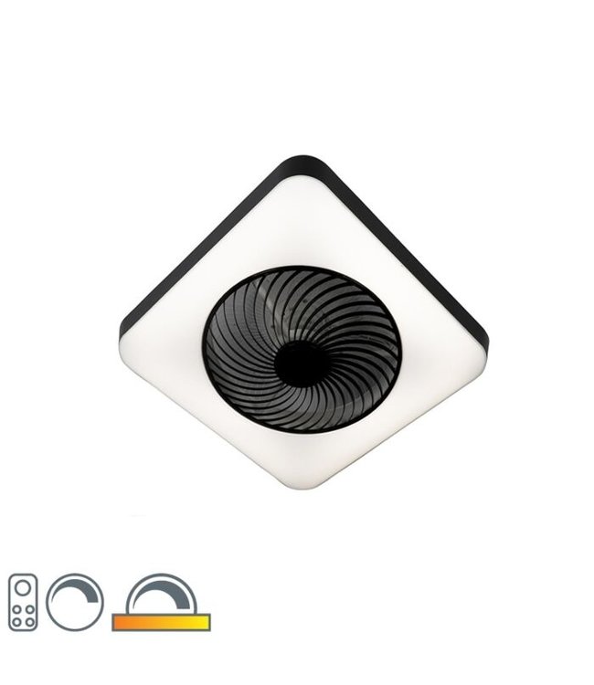 QAZQA Smart Plafondventilator Climo | Zwart | LED | met afstandsbediening | dimbaar