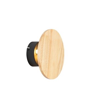 QAZQA Landelijke wandlamp Pulley | Hout | G9