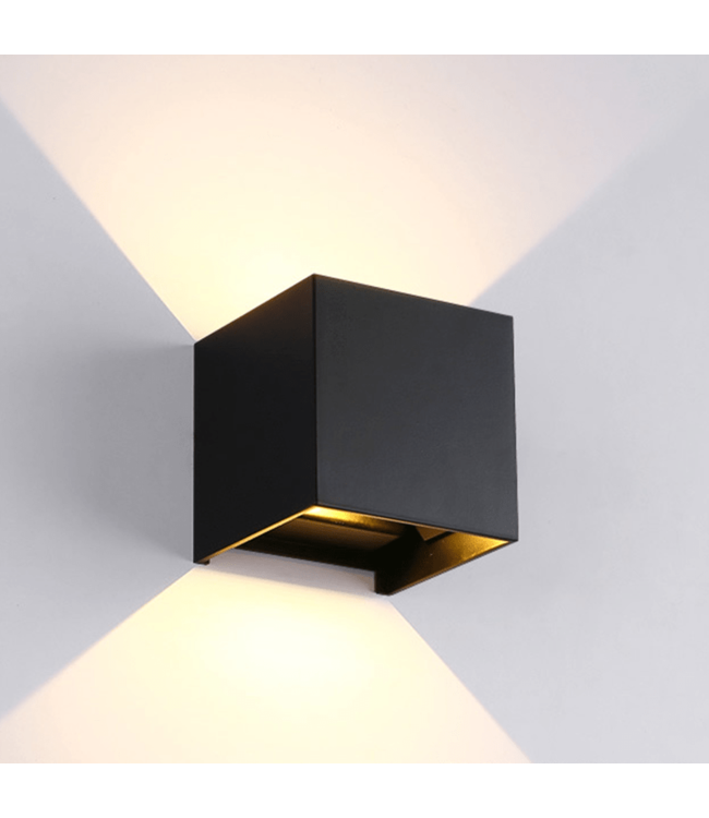 Wandlamp Kubus | up/down licht | Dimbaar | LED 2x3w | IP65