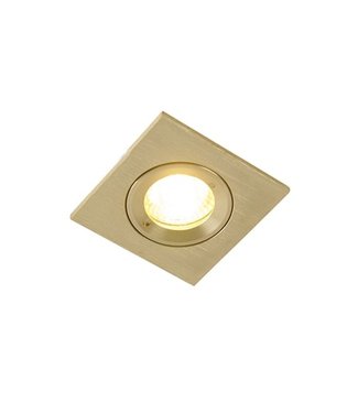 QAZQA Inbouwspot Xena | Goud | GU10 | 8x8 cm | IP44