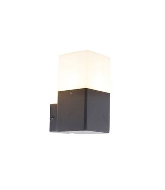 QAZQA Wandlamp Denmark | Zwart | met opale kap