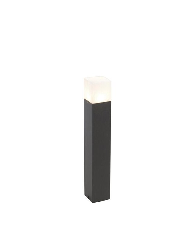 QAZQA Staande lamp Denmark | Zwart & Opale Kap | E27 | 50 cm  | IP44