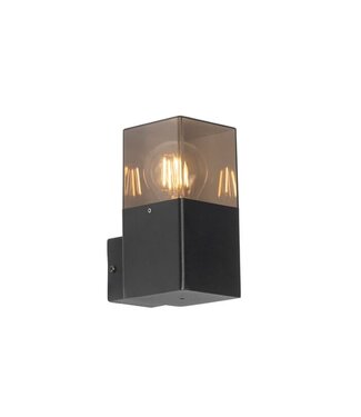 QAZQA Wandlamp Denmark | Zwart  | met smoke kap